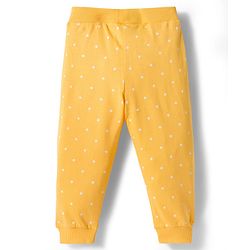 Babyhug Single Jersey Knit Full Length Lounge Pants with Floral Print & Bow Applique Pack of 3 - Multicolor