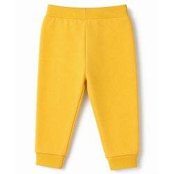 Babyhug 100% Cotton Single Jersey Knit Full Length Striped Lounge Pant with Varsity Print Pack of 3 - Navy & Yellow