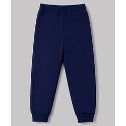 Babyhug 100% Cotton Knit Full Length Striped Tropical Theme & Text Printed Lounge Pants Pack Of 3 - Navy Blue & White