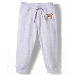 Babyhug Cotton Knit Full Length Striped & Teddy Bear Printed Lounge Pants Pack of 3 - Multicolor