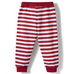 Babyhug Cotton Knit Full Length Striped & Teddy Bear Printed Lounge Pants Pack of 3 - Multicolor