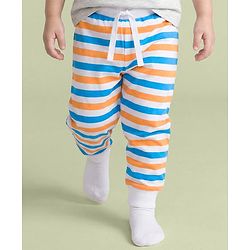 Babyhug Cotton Knit Full Length Striped & Fun Ready Printed Lounge Pants Pack of 3 - Multicolor