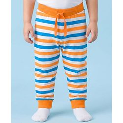 Babyhug Cotton Knit Full Length Striped & Car Printed Lounge Pants Pack of 3 - Multicolor