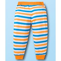 Babyhug Cotton Knit Full Length Striped & Car Printed Lounge Pants Pack of 3 - Multicolor