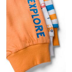 Babyhug Cotton Knit Full Length Striped & Car Printed Lounge Pants Pack of 3 - Multicolor