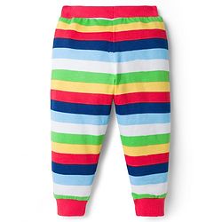 Babyhug Single Jersey Cotton Knit Full Length Striped Lounge Pants Pack Of 3 -Multicolour