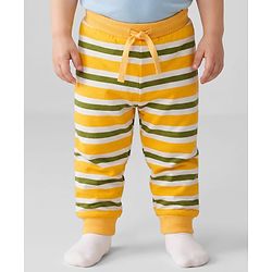 Babyhug Single Jersey Cotton Knit Full Length Striped Lounge Pants Pack Of 3 -Multicolour