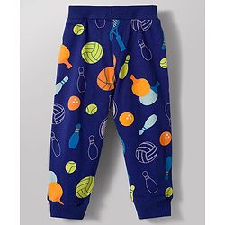 Babyhug Cotton Knit Full Length Striped & Printed Lounge Pants Pack of 3 - Multicolor