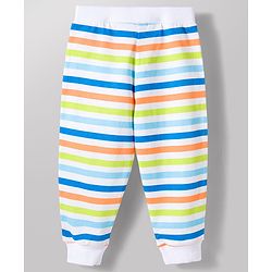 Babyhug Cotton Knit Full Length Striped & Printed Lounge Pants Pack of 3 - Multicolor