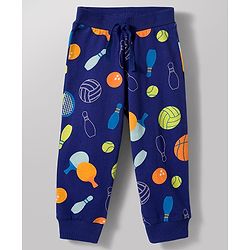 Babyhug Cotton Knit Full Length Striped & Printed Lounge Pants Pack of 3 - Multicolor