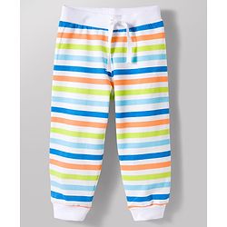 Babyhug Cotton Knit Full Length Striped & Printed Lounge Pants Pack of 3 - Multicolor