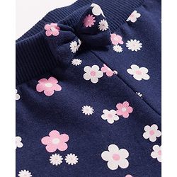 Babyhug Cotton Single Jersey Knit Full Length Lounge Pants with Polka Dotted Floral & Pretty Girl Print Pack of 3 - Yellow Pink & Navy Blue