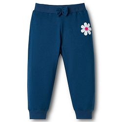 Babyhug Cotton Knit Full Length Heart & Floral Printed Lounge Pants With Bow Applique Pack of 2 - Multicolor
