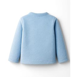 Babyhug Velour Cotton Knit Full Sleeves Winter Night Suit with Bear Design - Light Blue