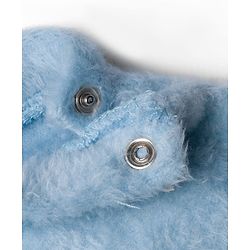 Babyhug Velour Cotton Knit Full Sleeves Winter Night Suit with Bear Design - Light Blue