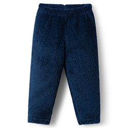 Babyhug Velour Knit Full Sleeves Winter Wear Night Suit With Bear Embriodery - Navy Blue