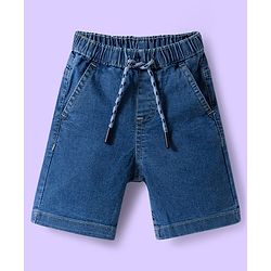 Babyhug Cotton Woven Half Sleeves Shirt & Denim Shorts Set With Dolphin Print - Multicolor