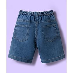 Babyhug Cotton Woven Half Sleeves Shirt & Denim Shorts Set With Numbers Print - Multicolor