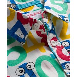 Babyhug Cotton Woven Half Sleeves Shirt & Denim Shorts Set With Numbers Print - Multicolor