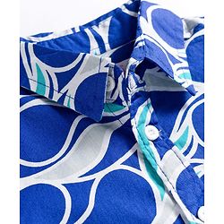 Babyhug Cotton Woven Half Sleeves Printed Shirt & Denim Shorts Set - Multicolor
