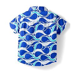 Babyhug Cotton Woven Half Sleeves Printed Shirt & Denim Shorts Set - Multicolor