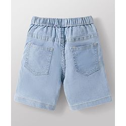 Babyhug Cotton Woven Half Sleeves Shirt & Denim Shorts Set With Leaf Print - Multicolor