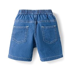 ToffyHouse Cotton Woven Half Sleeves Shirt & Denim Shorts Set with Tropical Theme Print - Blue