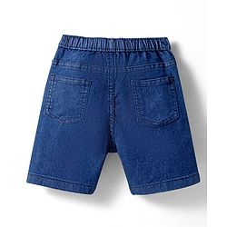Babyhug Cotton Woven Half Sleeves Shirt & Denim Shorts Set With Dino Print - Multicolor