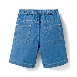 Babyhug Cotton Woven Half Sleeves Shirt & Denim Shorts Set with Tropical Theme Print - Blue