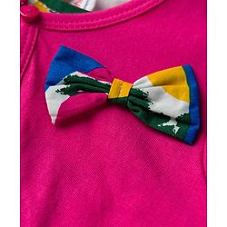 Babyhug 100% Cotton Woven Half Sleeves Abstract Printed Frock With Shrug - Multicolour