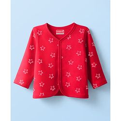 Babyhug 100% Cotton Knit Full Sleeves Jhablas with Ball & Star Print Pack of 3 - Navy Blue Red & White