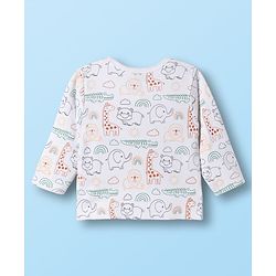 Babyhug 100% Cotton Knit Half Sleeves Jhablas With Animal Print Pack of 3 - Orange Yellow & White