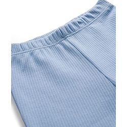 Babyhug Cotton Knit Full Length Solid Color Flared Legging - Blue