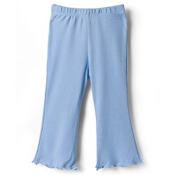 Babyhug Cotton Knit Full Length Solid Color Flared Legging - Blue