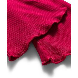 Babyhug Cotton Knit Full Length Solid Color Flared Legging - Maroon