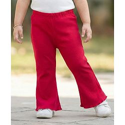 Babyhug Cotton Knit Full Length Solid Color Flared Legging - Maroon