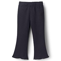 Babyhug Cotton Knit Full Length Solid Color Flared Legging - Black