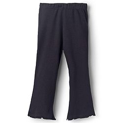 Babyhug Cotton Knit Full Length Solid Color Flared Legging - Black