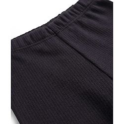 Babyhug Cotton Knit Full Length Solid Color Flared Legging - Black