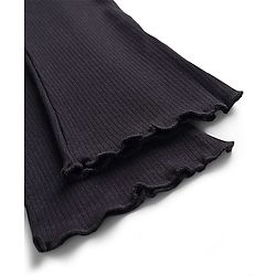 Babyhug Cotton Knit Full Length Solid Color Flared Legging - Black