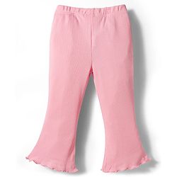Babyhug Cotton Knit Full Length Solid Color Flared Legging - Light Pink