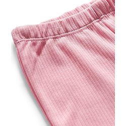 Babyhug Cotton Knit Full Length Solid Color Flared Legging - Light Pink