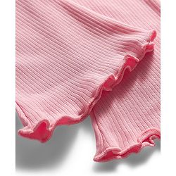 Babyhug Cotton Knit Full Length Solid Color Flared Legging - Light Pink