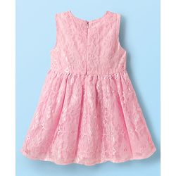 Babyhug Cotton Woven Frock & Full Sleeves Shrug With Floral Applique