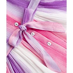 Babyhug Cotton Woven Sleeveless Striped Frock With Belt - Multicolor