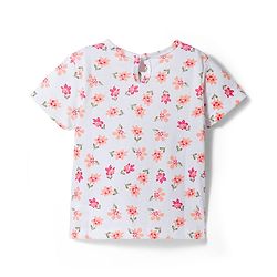 Babyhug Cotton Woven Frock & Half Sleeves Inner Tee With Floral Print & Embroidery - Olive Green