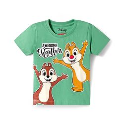 Babyhug Disney Single Jersey Knit Half Sleeves T-Shirts with Chip N Dale Graphic Pack of 3 - Orange Aqua Blue & Green