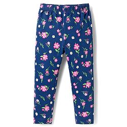 Babyhug Cotton Lycra Knit Full Length Leggings With Floral & Polka Dot Print Pack of 3 - Navy Blue Light & Dark Pink