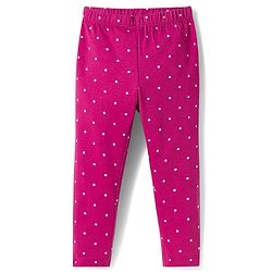Babyhug Cotton Lycra Knit Full Length Leggings With Floral & Polka Dot Print Pack of 3 - Navy Blue Light & Dark Pink