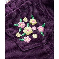 Babyhug Cotton Woven Half Sleeves T-Shirt & Frock with Floral Print - Purple